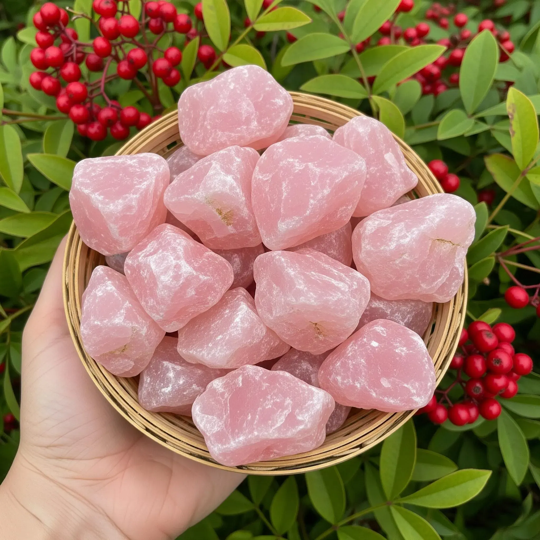 Rough Rose Quartz Stone Chunks - Quantity Options