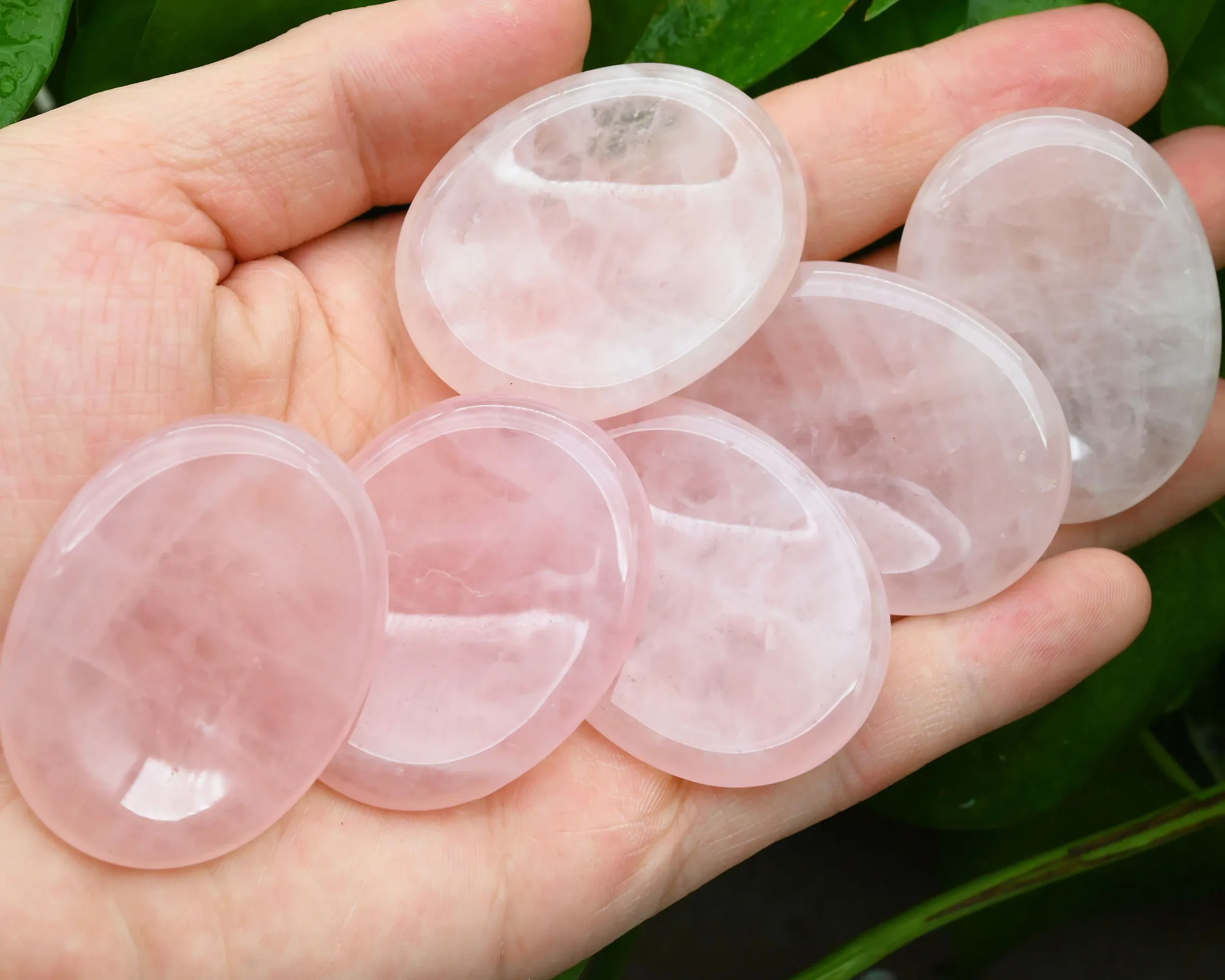 Rose Quartz Worry Stone - 35 x 45 mm